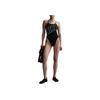 Nike Adjustable Crossback Logo Print Sleeveless Swimsuit Women swimsuit Black NESSF019-001