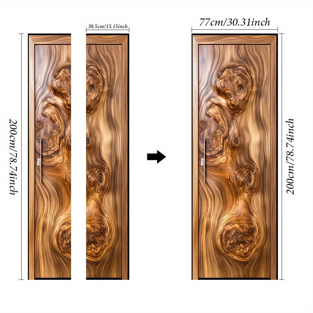 3D Door Decoration Stickers Vibrant Abstract Wood Wallpaper For Living Room Home Decor Bedroom Art Decals