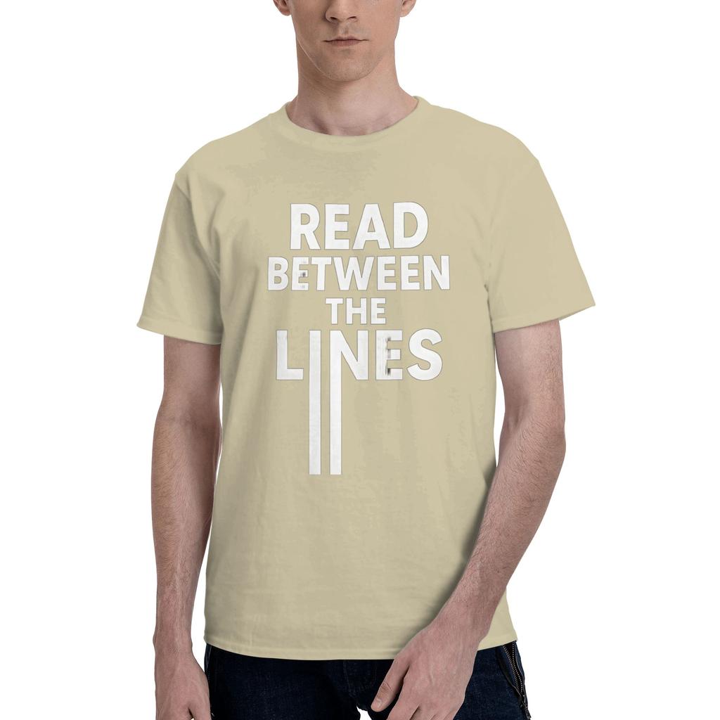 1 Piece Words Graphic Funny 100 Cotton Tshirt Read Between The Lines Tops Tees For Unisex