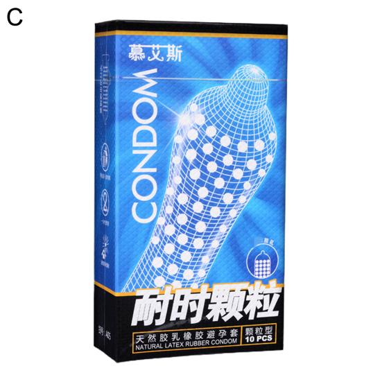 10Pcs/Box Sexual Condoms Bouncy Particles Safe Elasticity Fun Enhanced Pleasure Creative Natural Latex Rubber Condom for Bedroom