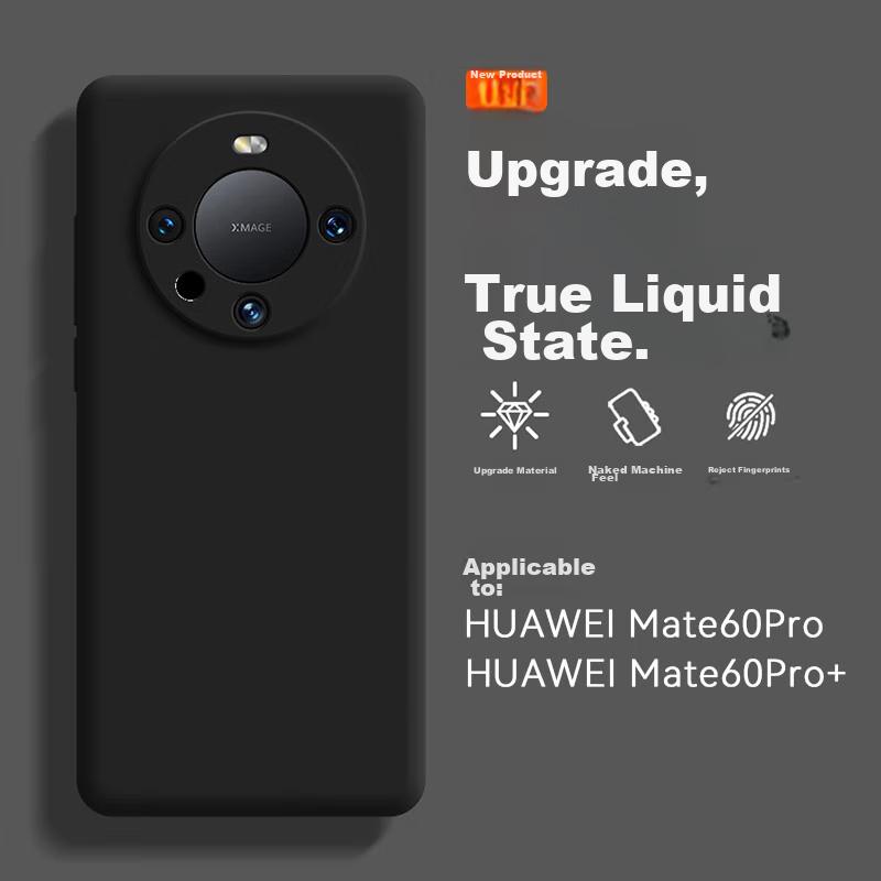 Full Lens ProtectionCase for Huawei Mate60 Pro, Genuine Liquid Silicone Ultra-Thin Full Protection Shockproof Anti-Fingerprint Soft Case