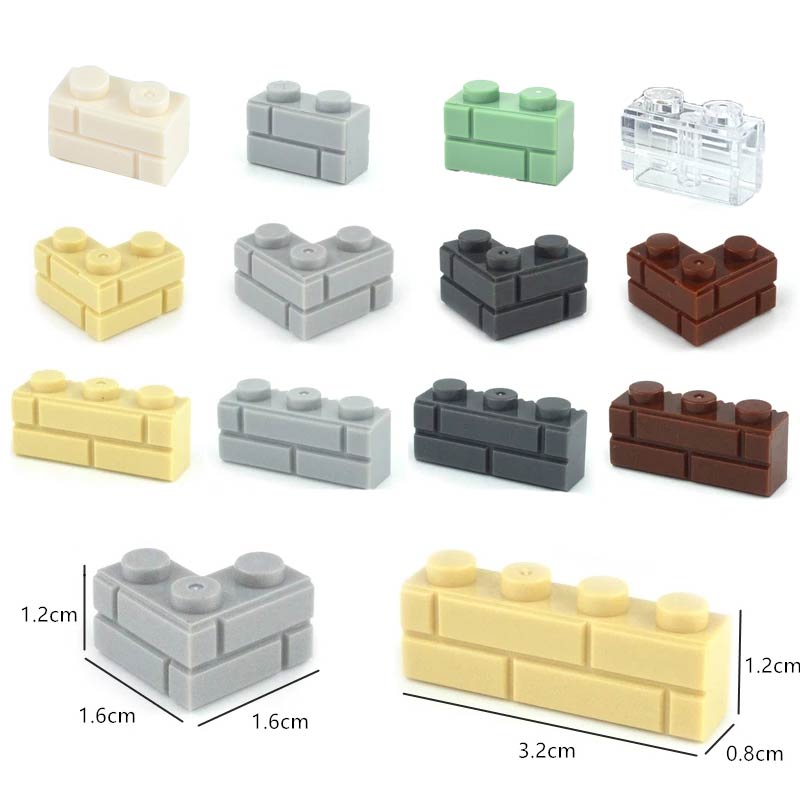 DIY Building Blocks Wall & Figure Bricks - 1x2 1x3 1x4 Thick Dots Educational Creative Toys Compatible with 98283