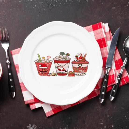 10 листов УФ-переносная наклейка DTF, рождественская тема, водонепроницаемая кружка для рукоделия, 16 унций, стеклянная чашка, обертка, набор наклеек для переноса