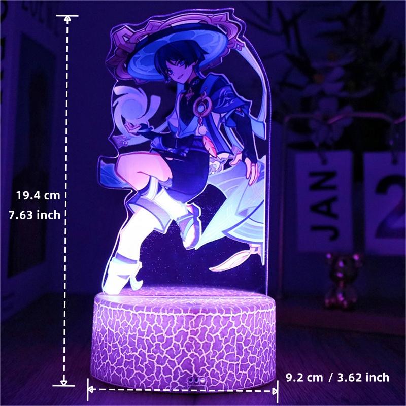 Anime Figures 3D Lamp Zhongli Xiao Genshin Impact LED Night Light Smart Touch Remote RGB Decoration Room Kid Birthday Toys Gifts