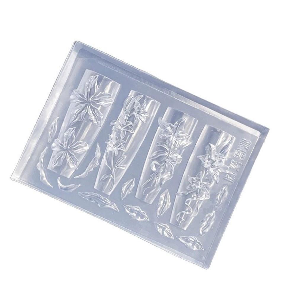 5-Petal Flower Nail Carving Mold 3D Design 3D Silicone Nail Art Molds Flower Nail Mold Nail Art