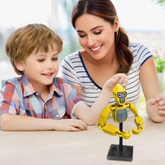 6-Inch Gorilla Toy with Stand 3D Printed Movable Joints Geometric Orangutan Desk Toy Decoration Ornament Gamers Collectors Gift