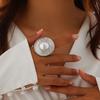 Jewelry, Irregular Hollow Wound Imitation Pearl Ring, Wind Niche Alloy Open Ring