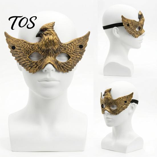 Professional Cosplay Prop Eagle Masque, Realistic Bird Half Face Adjustable Masque Masquerade for Halloween, Carnival Party Costume Retro Halloween