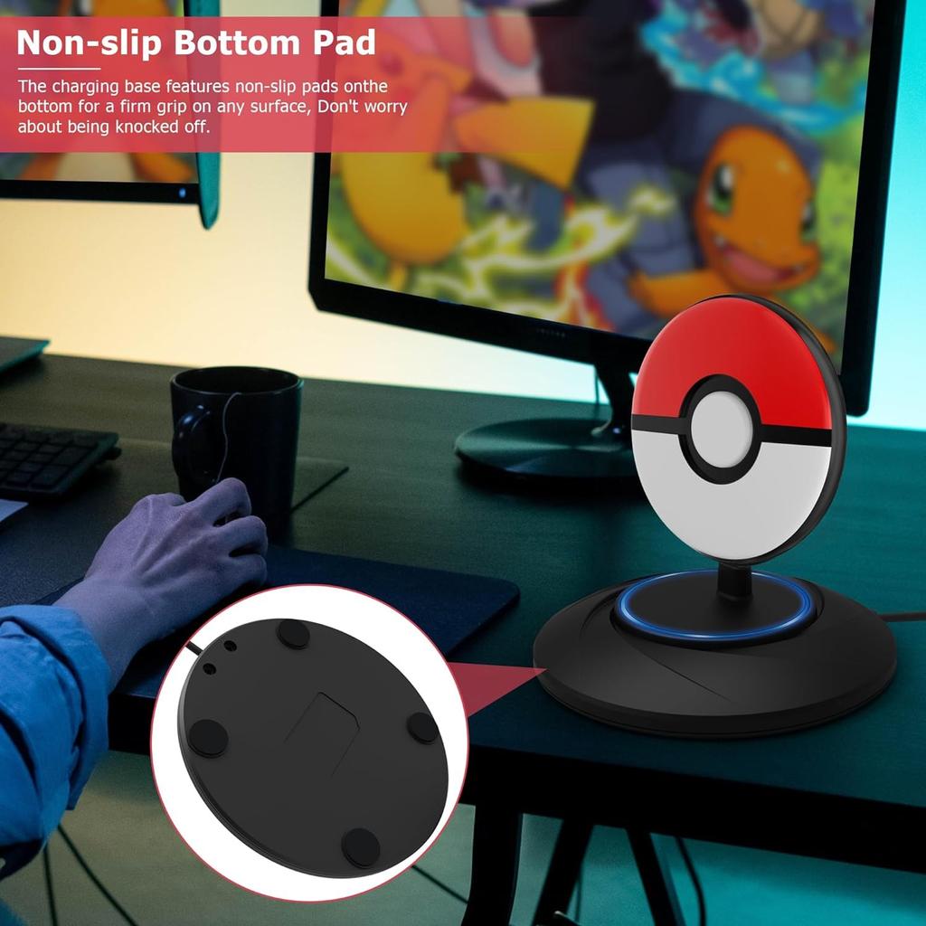 Charging Stand for New GO Plus + Pokémon Ball Accessories, Portable USB Dock Compatible with Poke-Ball & Go Plus+