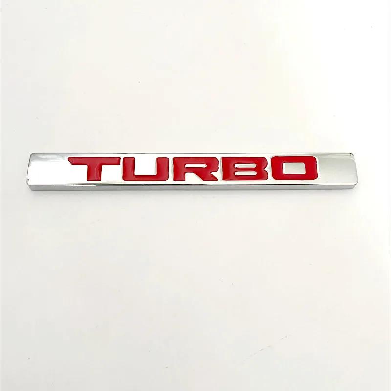 New 3D Metal Turbo Logo Car Rear Trunk Emblem Badge Sticker Accessories For Hot Volkswagen Ford Nissan Toyota Honda Volvo Opel