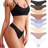 Women Seamless Thong Maillard Color Sexy G-String Female Multi Color Ice Silk No Trace Underwear High Cut Soft Panties