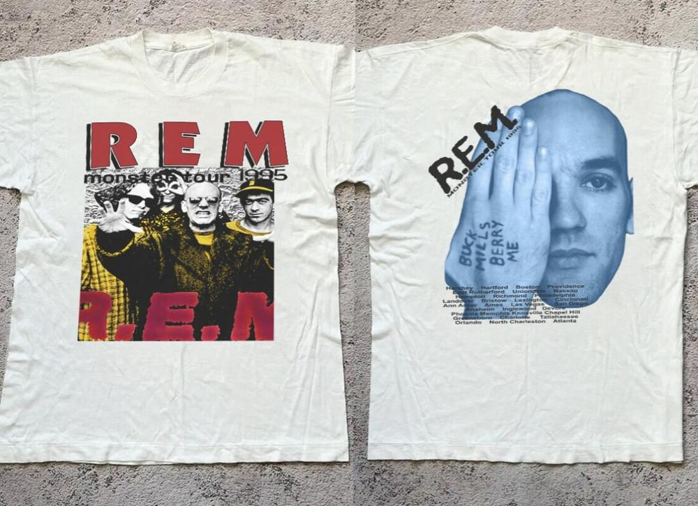 Hot REM Band Music Tour White TShirt Cotton All Size Unisex Unisex T-Shirt