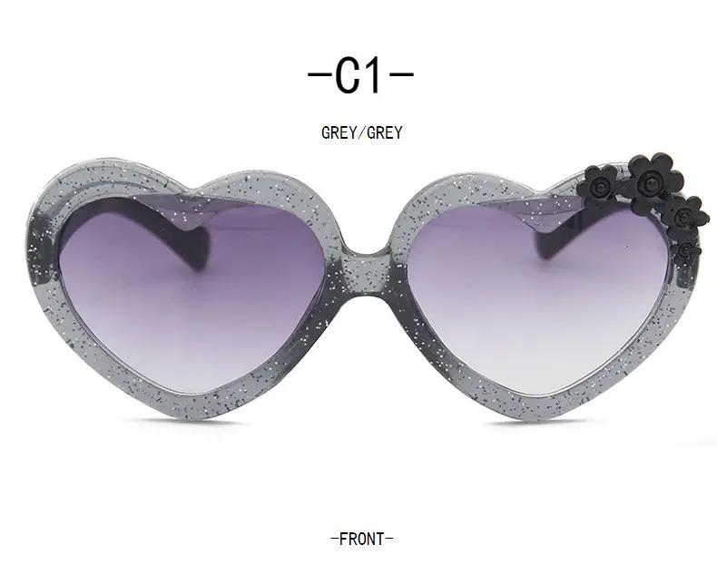 Модные очки с милой сердечкой в ​​форме сердца для девочек, модные очки с защитой от ультрафиолета для активного отдыха, подарок для детей, детские аксессуары