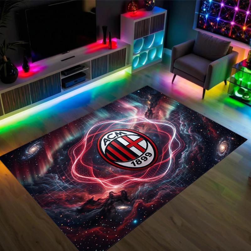 Дизайн AC Milan Кристальный Велюровый Ковер Уютный Не?Нескользящий ковер с принтом для спальни, гостиной, прихожей