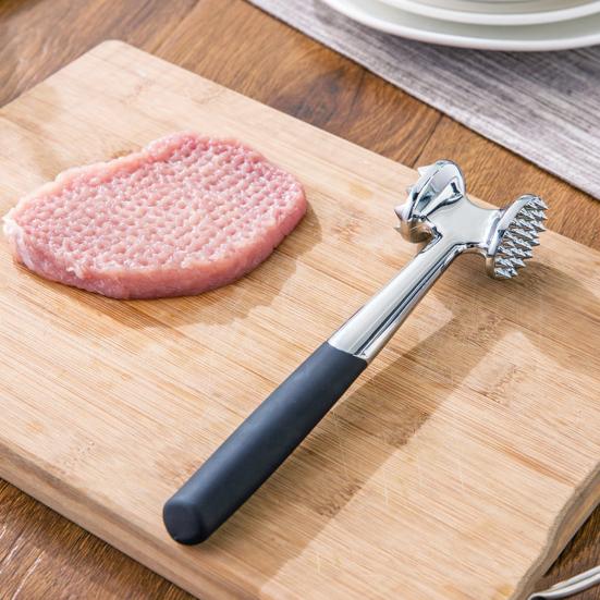 Meat Tenderizer Hammer with Anti-Slip Handle Dual-Sided Mirror Polished Comfortable Grip Pounder Heavy Duty Pounder Tool for Steak Fish