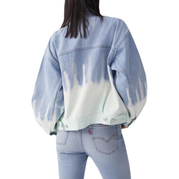Levis Cool Series American Vintage Свободная Повседневная Джинсовая Куртка с Лацканами и Длинными Рукавами Женские Куртки Светло-Голубая 002Z0-0000