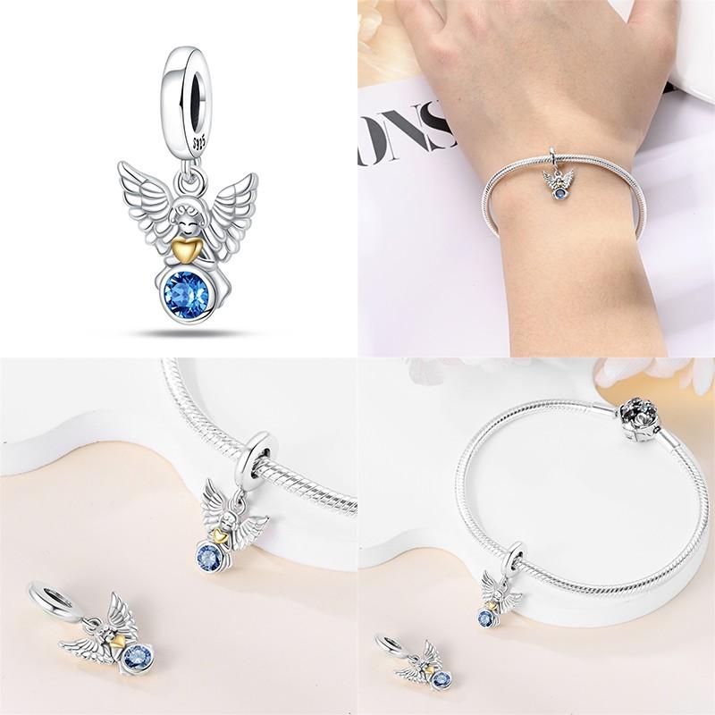Bible Cross Pink Zircon charms Fit 925 Bracelet DIY Jewelry Making Women's Gift 100% 925 Silver
