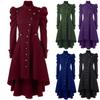 Womens Vintage Steampunk Long Coat Gothic Overcoat Ladies Retro Jacket