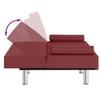 Sofa Bed with Drink Holders Red Faux Leather