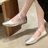 Summer Womens Flats Square Buckle Comfortable Ballerinas Soft Square Toe Ballet Flat Shoes Jane Woman Leather Shoes New