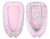 Baby cocoon, double-sided, playpen, swaddle, Premium BOBONO - pink moons