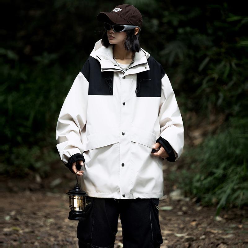 Tooling Jacket Spring and Autumn Outdoor Casual Loose Hooded Jacket Top