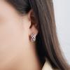 Elegant Sparkling Ear Cuffs for Women Rose Gold Blue White Zircon Clip Earrings