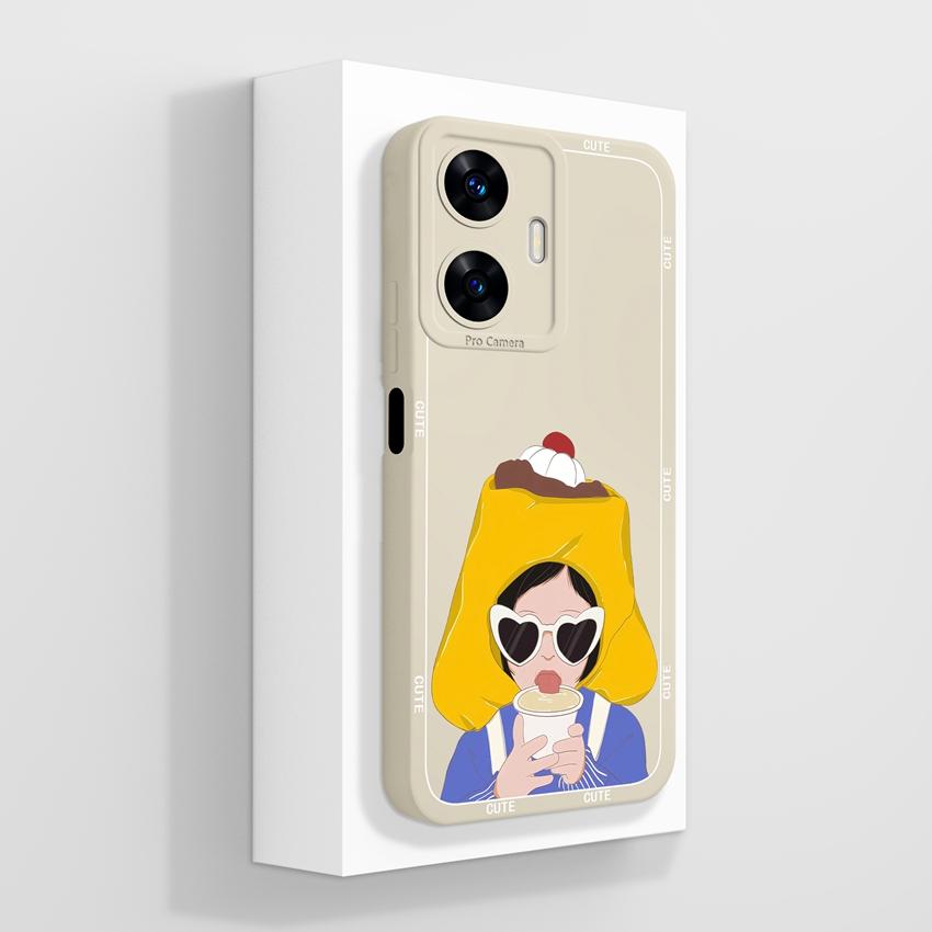 Красивые чехлы для телефона в форме сердца любви для Realme C55 C35 C25 C20 C15 C11 C21Y C25Y Мягкий жидкий силиконовый бампер Противоударный защитный чехол для Realme Casing