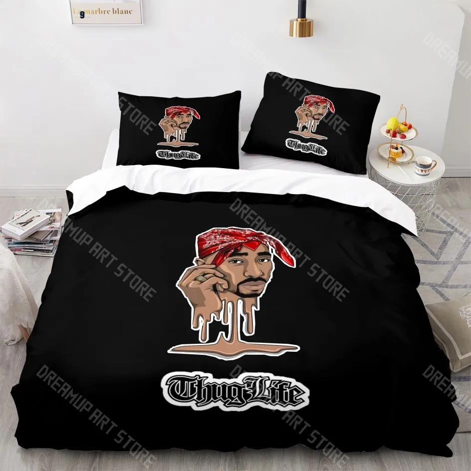3D Печать 2 Pac Тупак Шакур Комплект постельного белья Односпальный Twin Full Queen King Size Тупак 2 Pac Комплект для кровати Взрослый Ребенок Кавайный Комплекты с пододеяльником