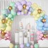 Пастельно-розовый Макарон, разноцветная гирлянда из воздушных шаров, арка с матовыми радугой, воздушные шары для свадьбы, дня рождения, вечеринки, фона, декора детского душа