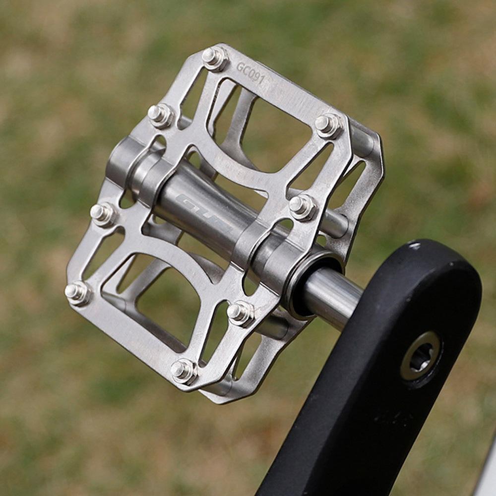 1 пара педалей для шоссейного горного велосипеда, 3 подшипника, велосипедные педали, плоские педали из титанового сплава, легкие