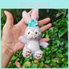 Adorable Cartoon Starry Duffy Plush Toy Backpack Keychain Doll Accessory Rabbit