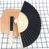 1pcVintage Black Bamboo Folding Fan - Handmade Vintage Chinese Style, Lightweight and Durable, Perfect Gift for Ladies and Girls
