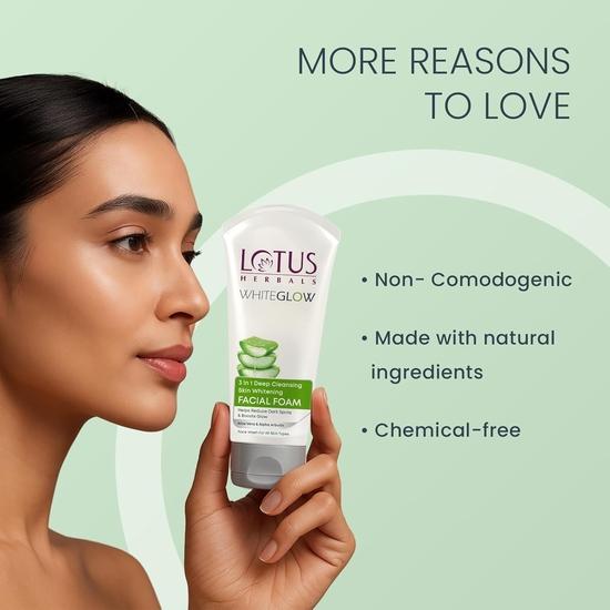 Lotus Herbals 3 в 1 Глубоко очищающая пенка для лица 100 г (Упаковка из 2 шт.)