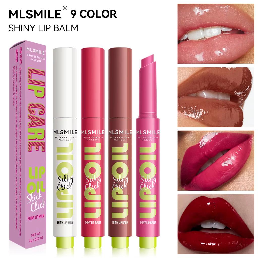 MLSMILE Multi-color Silky Click Lip Care Hydrating Lip Gloss with Radiant Mirror HIGH-Shine, Effortless Press Long-Lasting SEXY