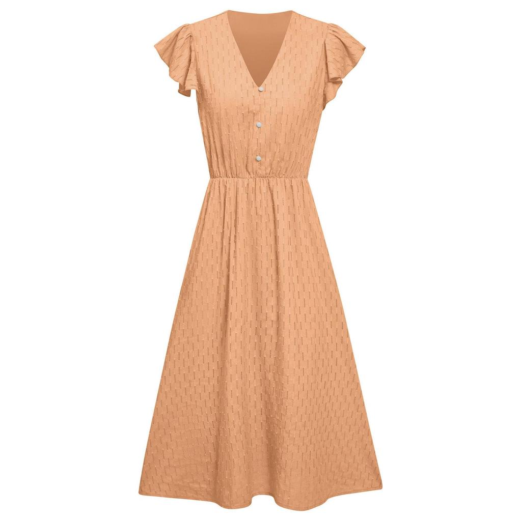 Женское весеннее однотонное платье без рукавов с V-образным вырезом, летнее повседневное платье А-силуэта с высокой талией, средней длины, размеры S-XL