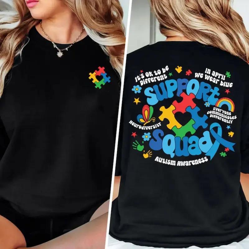 Autism Awareness T-shirt, Autism Mom Shirt, Family Autism Support Squad, Neurodiversity & Inclusion T-shirt