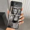 Жесткий чехол-бампер с принтом обезьяньих мемов для Samsung Galaxy Z Flip 7 6 5 4 3 Черный ZFlip7 ZFlip6 Flip5 Flip4 Flip3 5G