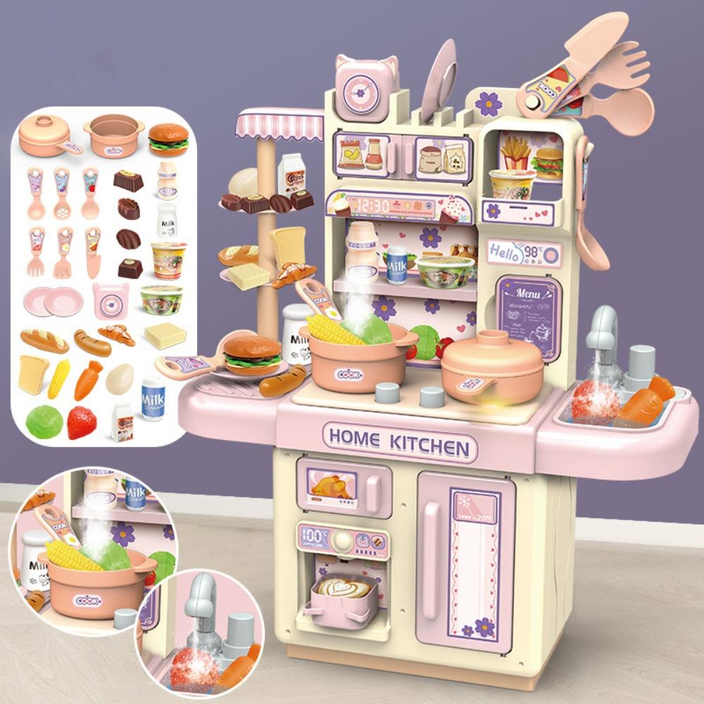 Mini Children Kitchen Toys Set Cook Food Pretend Play Role Toys Kitchen Counter Play Set Kids Gift