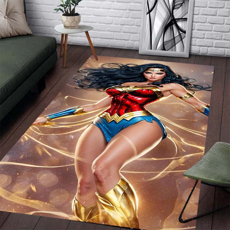 Wonder Woman Pattern Rug - Non-slip Kitchen & Outdoor Rug, Yoga Rug, Home & Bedroom Decor, Birthday Gift