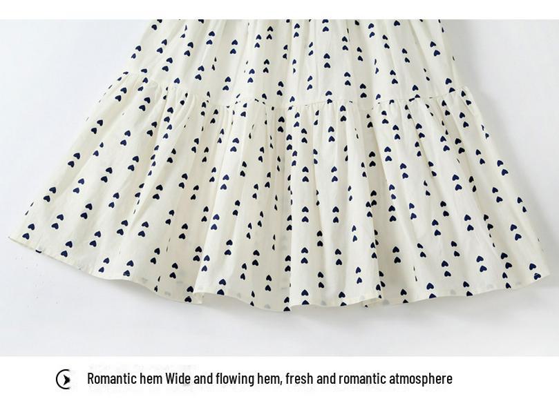 2025 Summer Korean Puff Sleeve Cotton Dress for Girls - Children's One-Piece Skirt