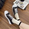 2025Women's Casual Sports Shoes Autumn New Round Head Front Lacing Cloth Soft Sole Non-slip Low Top Single Shoes