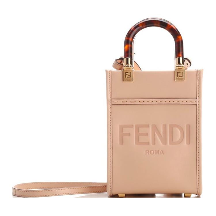 FENDI Calfskin Tote Sheet Music Bag, Shoulder Bag, Crossbody Bag, Handbag Mini Women's Light Pink 8BS051-ABVL-F1HDG