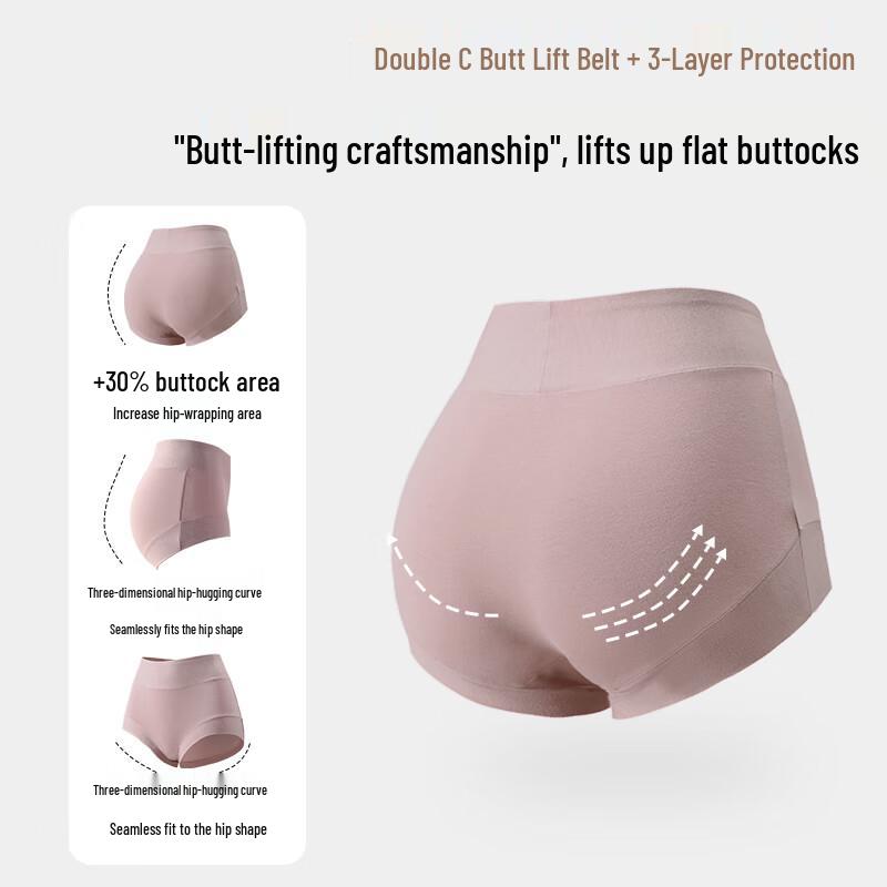 Tingmei Women's High-Waist Seamless Tummy Control Cotton Briefs