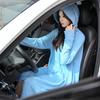 Солнцезащитный Длинный Плащ с Капюшоном Стирка Возможна Оборки Регулируемая Талия Пляжное Anti-UV Платье Женское