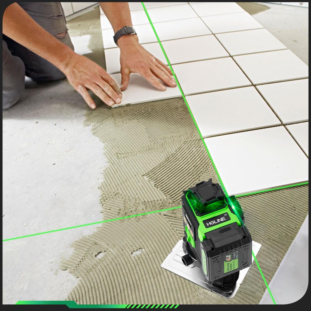 HGLINE 4D 16-линейный зеленый лазерный уровень, самовыравнивающийся, горизонтальный и вертикальный, 360°, с дистанционным управлением через приложение 30 м