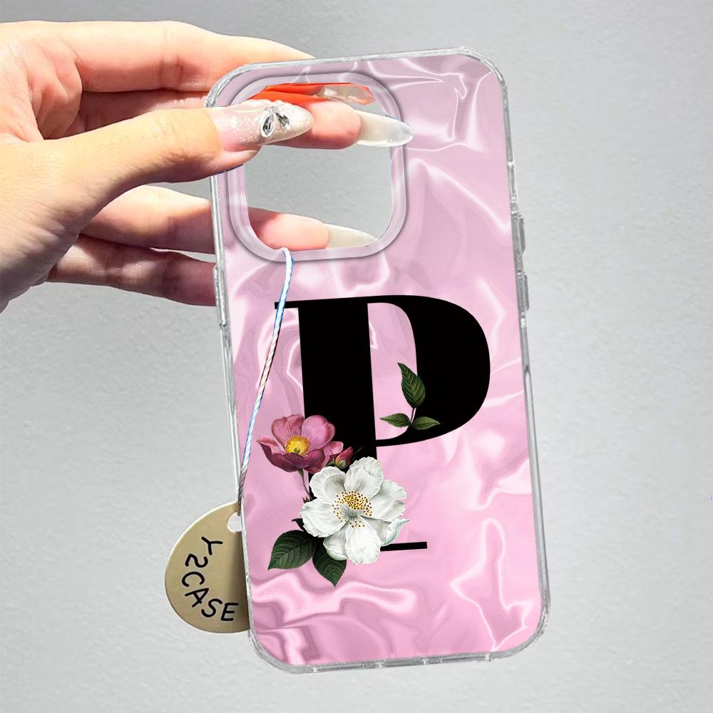 A-Z Черная Буква Пион Цветок Противоударный Чехол для Телефона Для Xiaomi Redmi A5 A3 A4 A1 A2 9A 9C 9 10 Силиконовый Парный Чехол Задняя Крышка