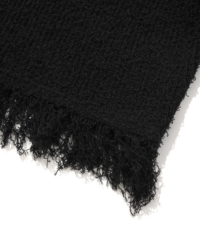FALLETT Fringe Long Sleeve Knit Black