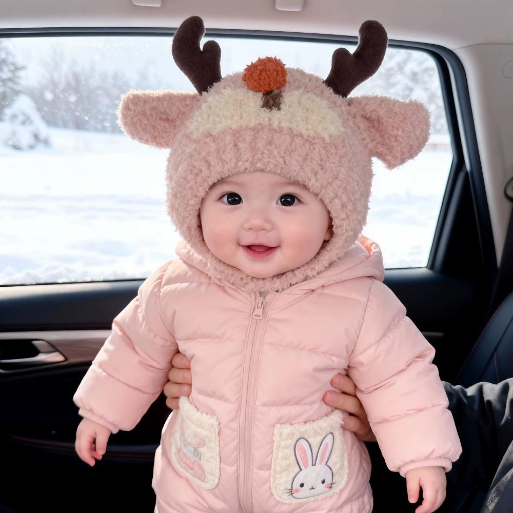 Thick Lining Toddler Beanie Plush Infant Warm Hat Skin Friendly Baby Earflap Hat  Autumn Winter