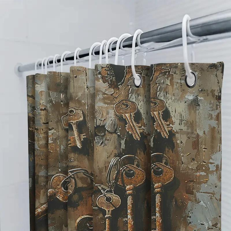Rustic Keys Shower Curtain  Vintage and Artistic Bathroom Decor